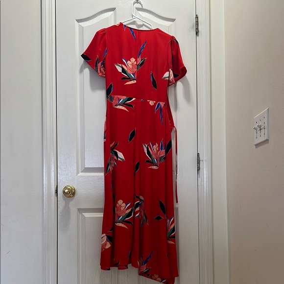 A New Day Womens XS Floral Red Wrap Dress - Picture 5 of 5